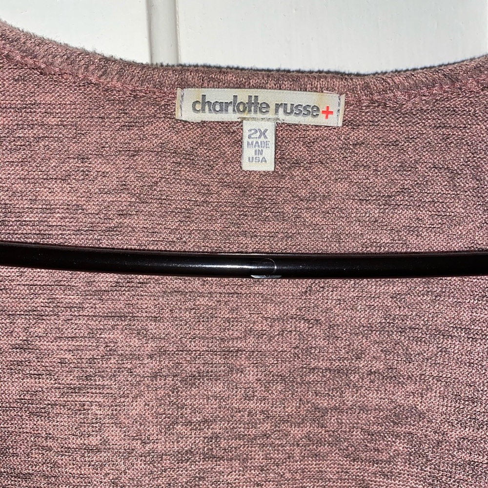 Charlotte Russe Mauve Open Front Cardigan - Picture 2 of 4